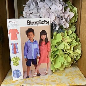 Simplicity size 4T shirt and dress sewing pattern